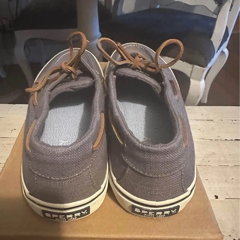 Sperry Top STS23051 Men's Gray Leather Lace Boat Shoes Size 12